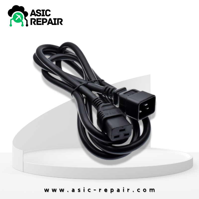 C20 to C19 AC Power Cord for Whatsminer Crypto Miner to PDU Power Distribution Unit